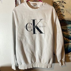 Mens Calvin Klein White Crewneck